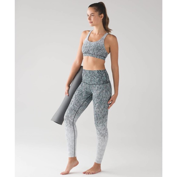 Lululemon Hi Rise Wunder Under Pant Dazzle Nulux Patterned Leggings Size 6 - Picture 13 of 13